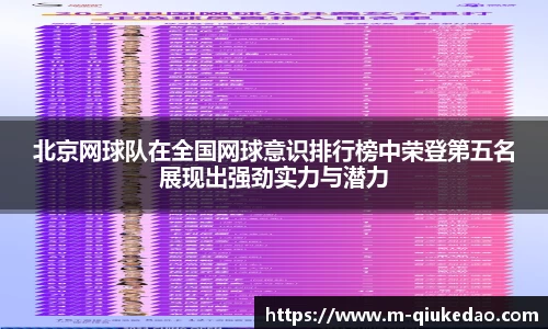 北京网球队在全国网球意识排行榜中荣登第五名展现出强劲实力与潜力